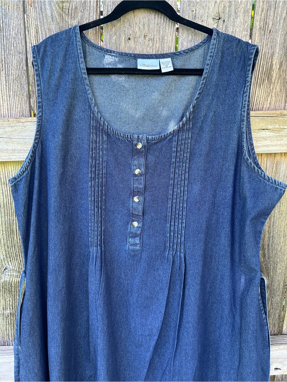 Vermont Country Store Dress Womens Plus Size 2X Denim Jumper Modest Maxi Dress - Picture 3 of 8